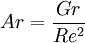 Ar= \frac{Gr}{Re^2}
