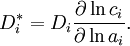 D_i^*=D_i\frac{\partial\ln c_i}{\partial\ln a_i}.