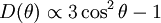 D(\theta) \propto 3\cos^2\theta - 1