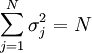 \sum_{j=1}^N \sigma_j^2 = N