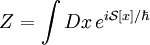 Z = \int Dx\, e^{i\mathcal{S}[x]/\hbar}