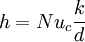 h=Nu_c \frac{k}{d}