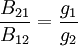 \frac{B_{21}}{B_{12}}=\frac{g_1}{g_2}