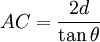 AC=\frac{2d}{\tan\theta}\,