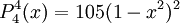 P_{4}^{4}(x)=105(1-x^2)^{2}