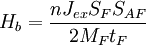 H_b = \frac{n  J_{ex}  S_F  S_{AF}}{2  M_F  t_F}