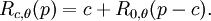 R_{c,\theta}(p) = c + R_{0,\theta}(p - c).\,\!