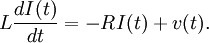L  \frac{d I(t)}{dt} = -R I(t) + v(t).