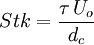 Stk = \frac{\tau\,U_o}{d_c}