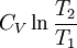 C_V\ln\frac{T_2}{T_1}\,