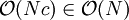 \mathcal O(Nc) \in \mathcal O(N)