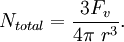 N_{total} = \frac{3F_v}{4 \pi\ r^3}. \,\!