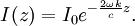 I(z) = I_0 e^{-\frac{2\omega k}{c}z}.