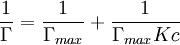 \frac{1}{\Gamma} = \frac{1}{\Gamma_{max}} + \frac{1}{\Gamma_{max}Kc}