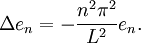 \Delta e_n = -\frac{n^2 \pi^2}{L^2} e_n.