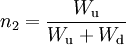 ~ n_2=\frac{W_{\rm u}}{W_{\rm u}+W_{\rm d}} ~