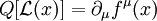 Q[\mathcal{L}(x)]=\partial_\mu f^\mu (x)