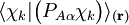 \langle\chi_{k}|\big(P_{A\alpha}\chi_k\big)\rangle_{(\mathbf{r})}