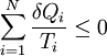 \sum_{i=1}^N \frac{\delta Q_i}{T_i} \le 0 \,\!