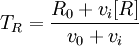 T_R=\frac{R_0+v_i[R]}{v_0+v_i}