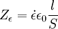 Z_\epsilon = \dot {\epsilon} \epsilon_0 \frac{l}{S}