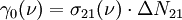 \gamma_0(\nu) = \sigma_{21}(\nu) \cdot \Delta N_{21}