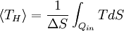 \langle T_H \rangle = \frac{1}{\Delta S} \int_{Q_{in}} TdS