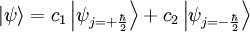 |\psi\rangle = c_1\left|\psi_{j = +\frac{\hbar}{2}}\right\rangle + c_2\left|\psi_{j = -\frac{\hbar}{2}}\right\rangle