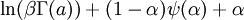 \ln(\beta \Gamma(a)) + (1 - \alpha)\psi(\alpha) + \alpha \,