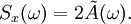 S_x(\omega) = 2 \tilde{A}(\omega).