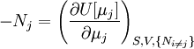 -N_j=\left(\frac{\partial U[\mu_j]}{\partial \mu_j}\right)_{S,V,\{N_{i\ne j}\}}