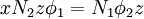 xN_2z\phi_1 = N_1\phi_2z\,