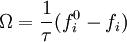 \Omega = \frac{1}{\tau} (f_i^0-f_i)