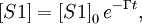 \left[S 1 \right] = \left[S 1 \right]_0 e^{-\Gamma t},