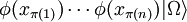 \phi(x_{\pi(1)})\cdots \phi(x_{\pi(n)})|\Omega\rangle