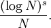 \frac{(\log N)^s}{N}.