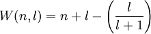 W(n,l)=n+l-\left ( \frac{l}{l+1} \right )