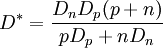 D^*=\frac{D_n D_p(p+n)}{p D_p+nD_n}