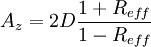 A_z=2D\frac{1+R_{eff}}{1-R_{eff}}