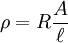 \rho=R\frac{A}{\ell}