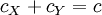 c_X  + c_Y = c \,