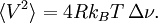 \langle V^2 \rangle = 4Rk_BT\,\Delta\nu.