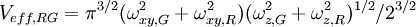 \ V_{eff, RG}=\pi^{3/2}(\omega_{xy,G}^2+\omega_{xy,R}^2)(\omega_{z,G}^2+\omega_{z,R}^2)^{1/2}/2^{3/2}