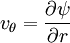 v_\theta = \frac{\partial \psi}{\partial r}\,