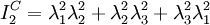 I_2^C = \lambda_1^2\lambda_2^2 + \lambda_2^2\lambda_3^2 + \lambda_3^2\lambda_1^2