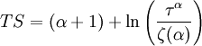 TS=(\alpha+1)+\ln\left(\frac{\tau^\alpha}{\zeta(\alpha)}\right)