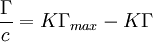 \frac{\Gamma}{c} = K\Gamma_{max} - K\Gamma