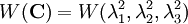 W(\mathbf{C})=W(\lambda_1^2,\lambda_2^2,\lambda_3^2)