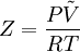 Z=\frac{P \tilde{V}}{R T}