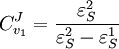 C^J_{v_1} = \frac{\varepsilon^{2}_S}{\varepsilon^{2}_S - \varepsilon^{1}_S}